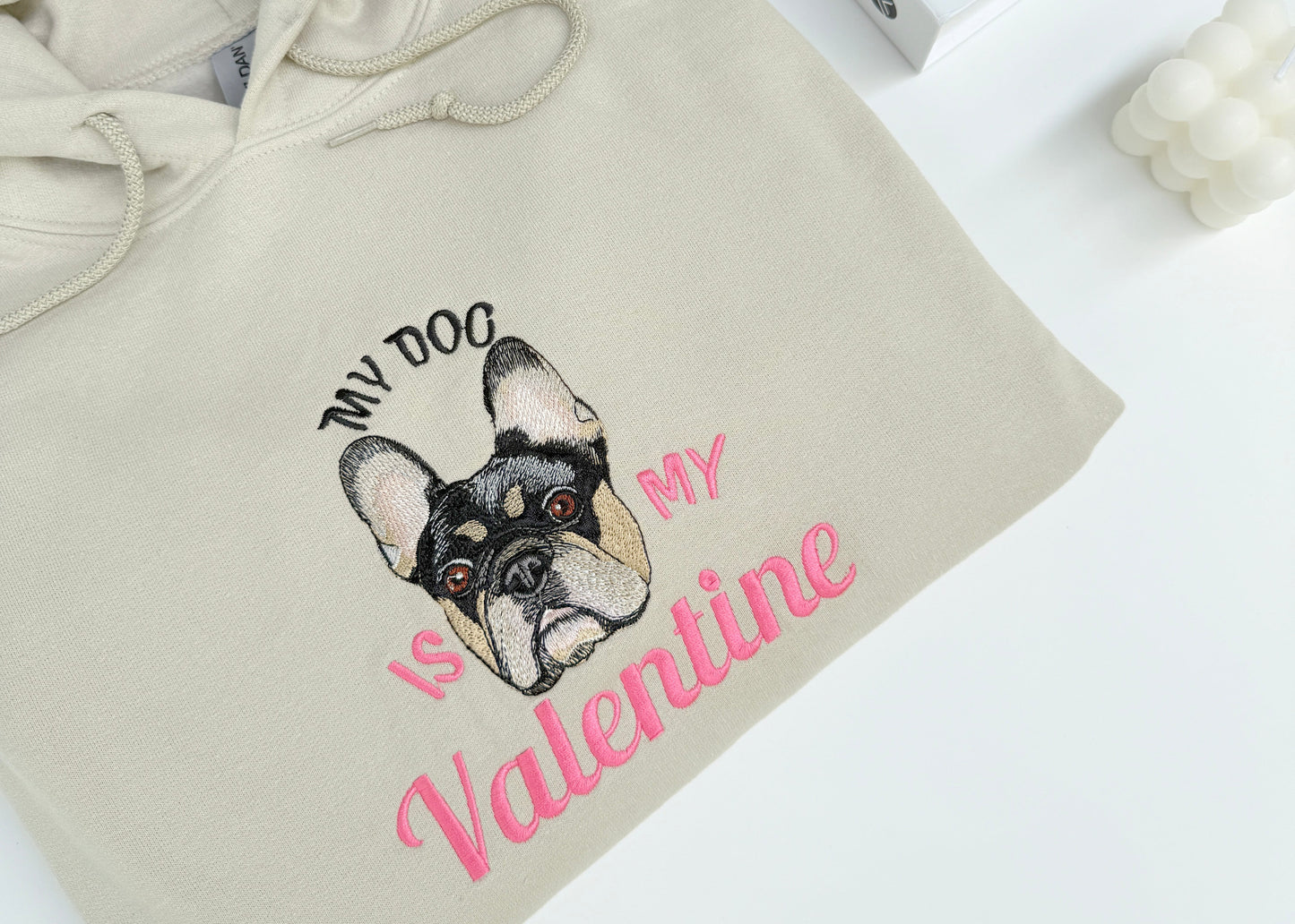 Custom Embroidered Pet Hoodie with Portrait