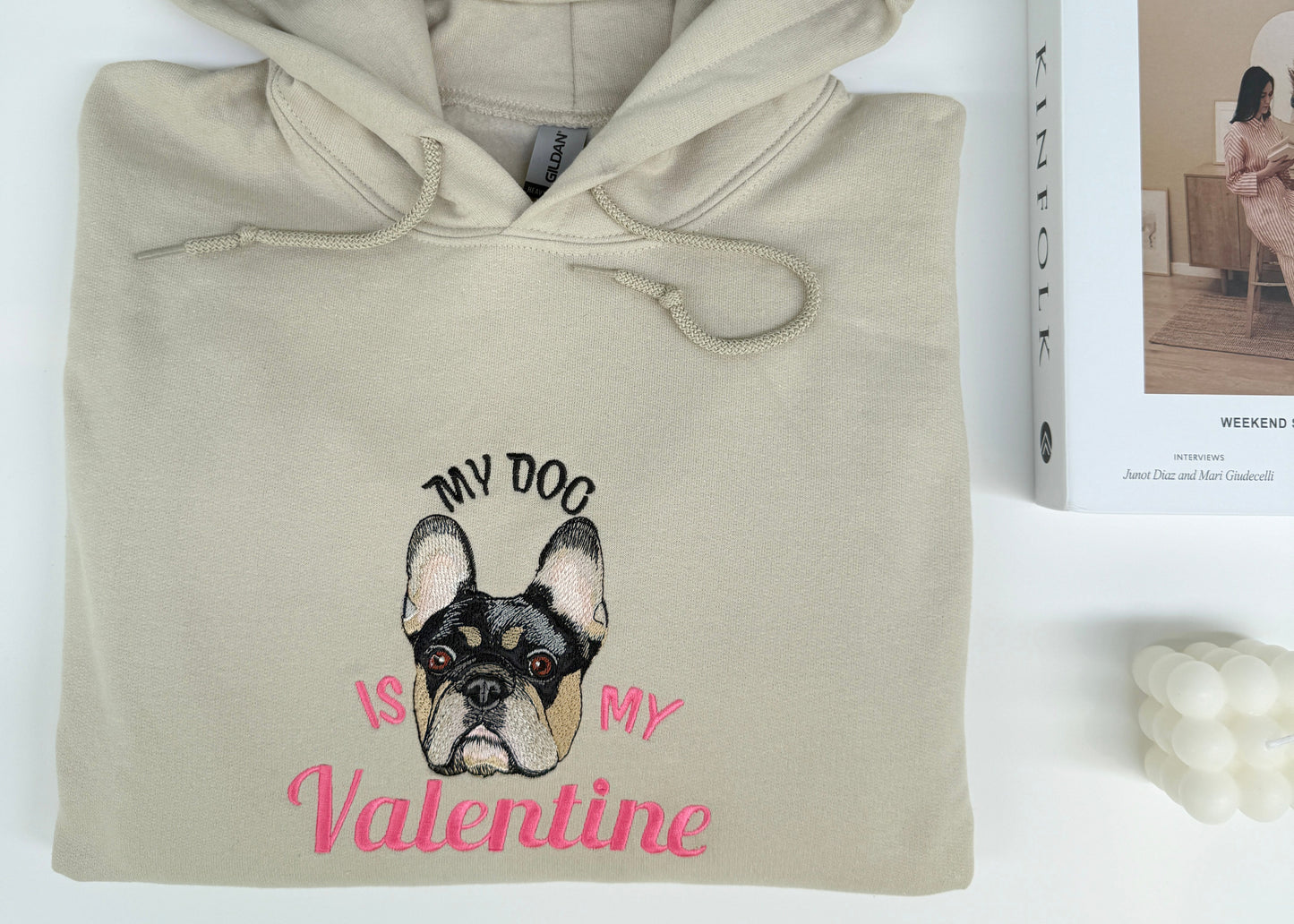 Custom Embroidered Pet Hoodie with Portrait