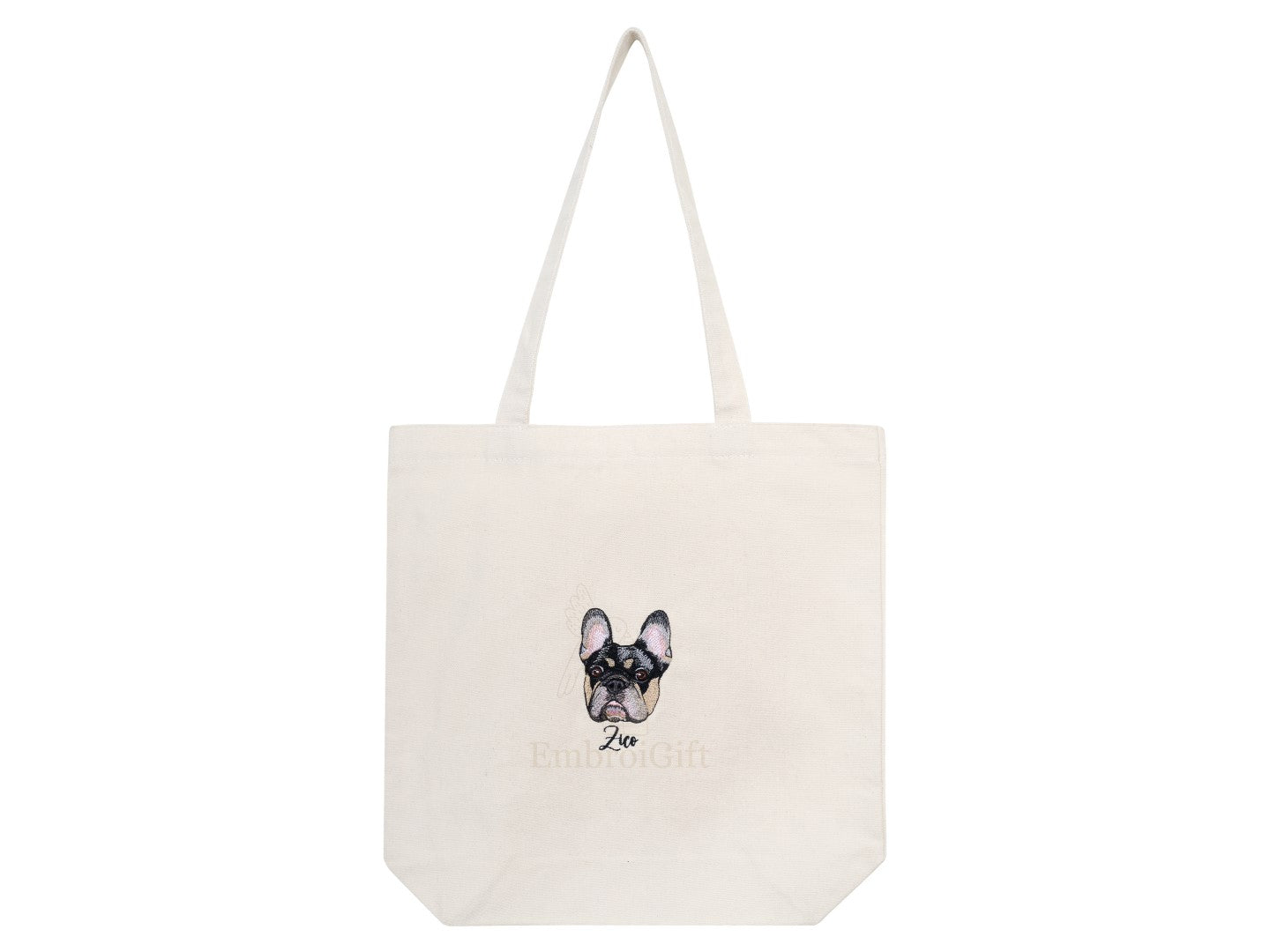 Custom embroidered tote bag - Pet Portrait