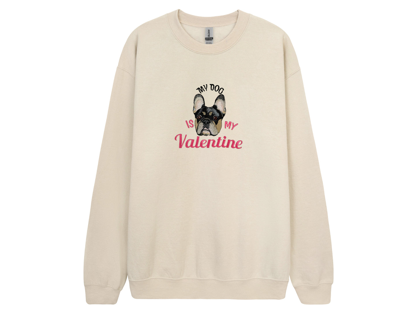 Valentine's Custom Embroidered Pet Sweatshirt with Portrait.