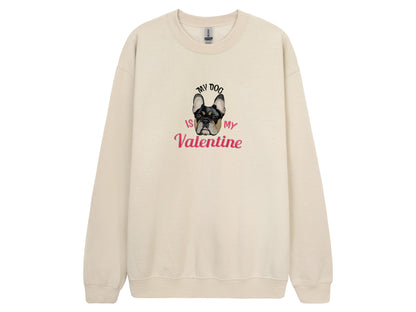 Valentine's Custom Embroidered Pet Sweatshirt with Portrait.