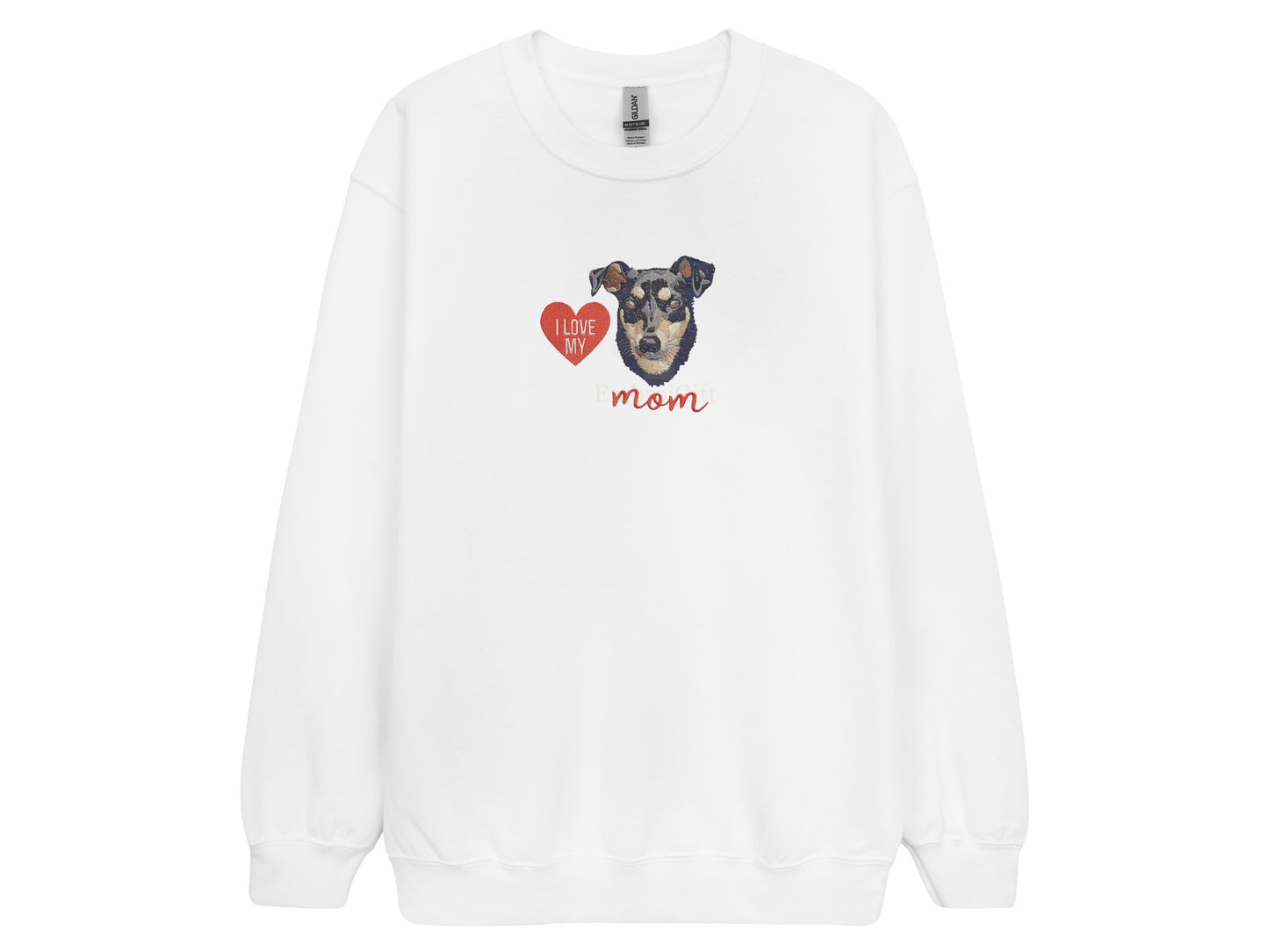 Valentine's Custom Embroidered Pet Sweatshirt with Portrait.