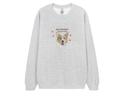 Valentine's Custom Embroidered Pet Sweatshirt with Portrait.